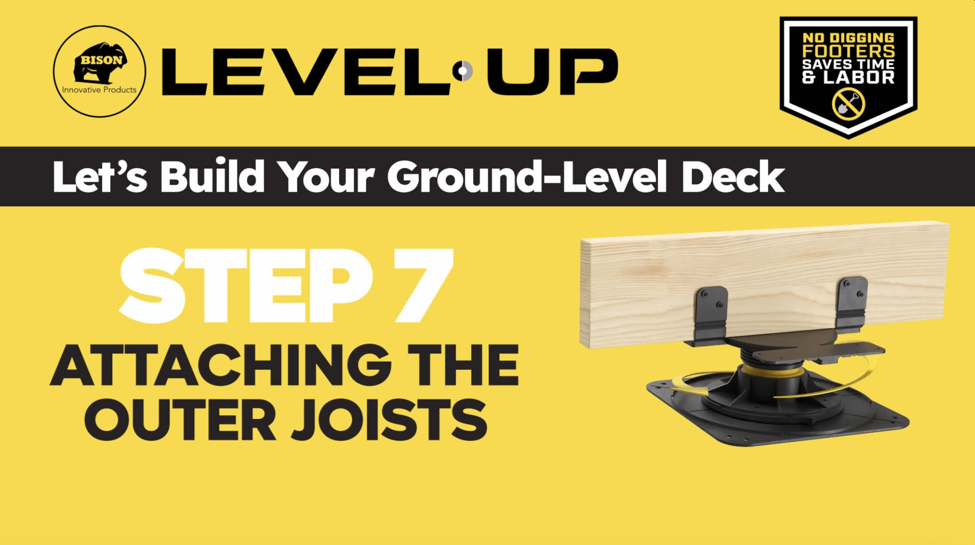 How to Attach Outer Joists When Using Level.Up Deck Pedestals (Step 7 of 10)