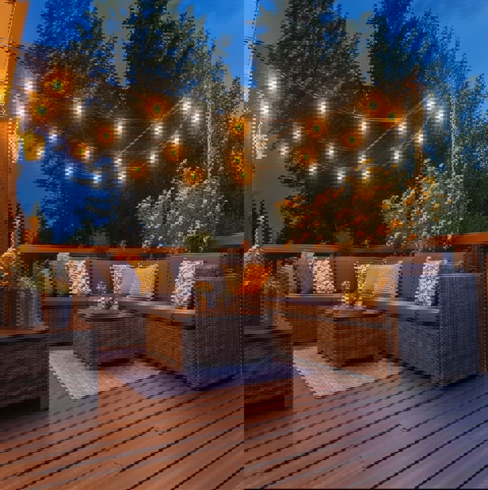 Deck With String Lights
